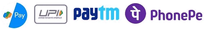 Supported payment methods: UPI, Paytm, PhonePe, Net Banking